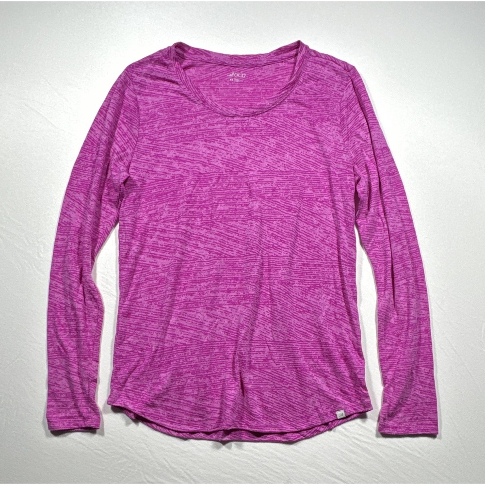BCG Womens XL Pink Long Sleeve Crew Neck Heathered Knit Stretch T-Shirt